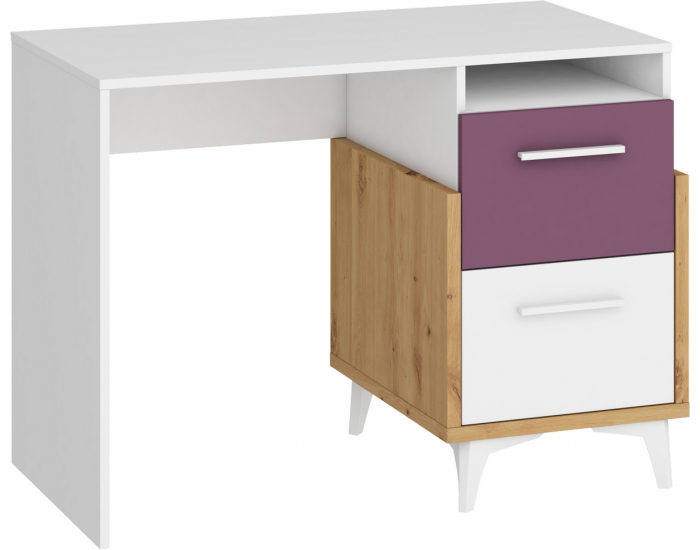 Študentská izba Hey - dub artisan / biela / fialová
