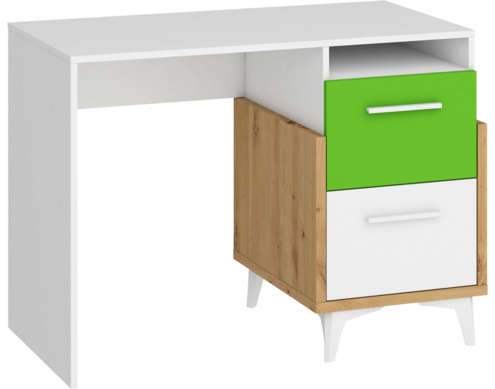 Študentská izba Hey - dub artisan / biela / zelená