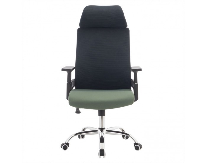 Kancelárske kreslo Holger - tmavosivá / zelená / chróm