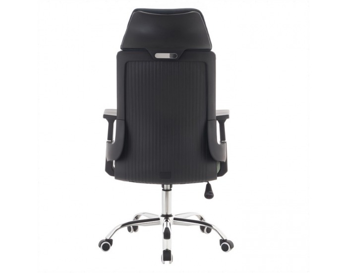 Kancelárske kreslo Holger - tmavosivá / zelená / chróm