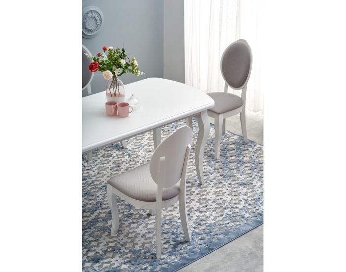 Rustikálny rozkladací jedálenský stôl Horacy - biela