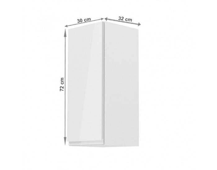 Horná kuchynská skrinka Aurora G30 L - biela / biely lesk