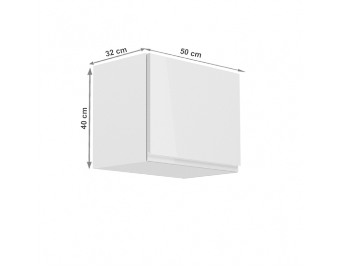 Horná kuchynská skrinka Aurora G50K - biela / biely lesk