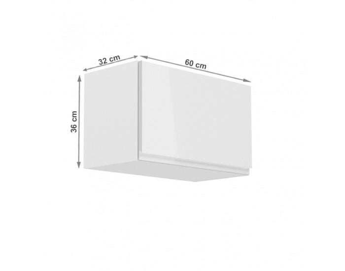 Horná kuchynská skrinka Aurora G60KN - biela / biely lesk
