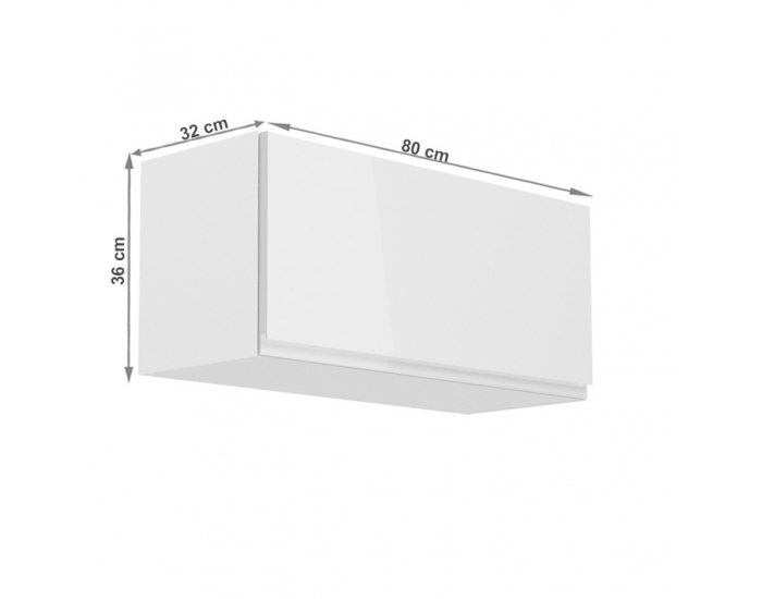 Horná kuchynská skrinka Aurora G80K - biela / biely lesk