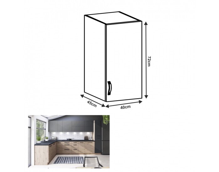 Horná kuchynská skrinka Langen G40G P - dub artisan