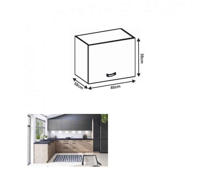 Horná kuchynská skrinka Langen N40 - dub artisan