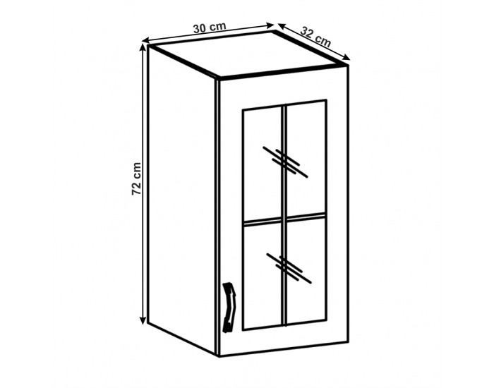 Horná kuchynská skrinka Layla G30S P - biela / sivá matná