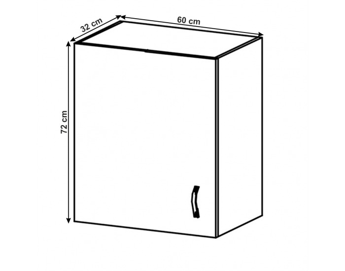 Horná kuchynská skrinka Layla G601F L - biela / sivá matná