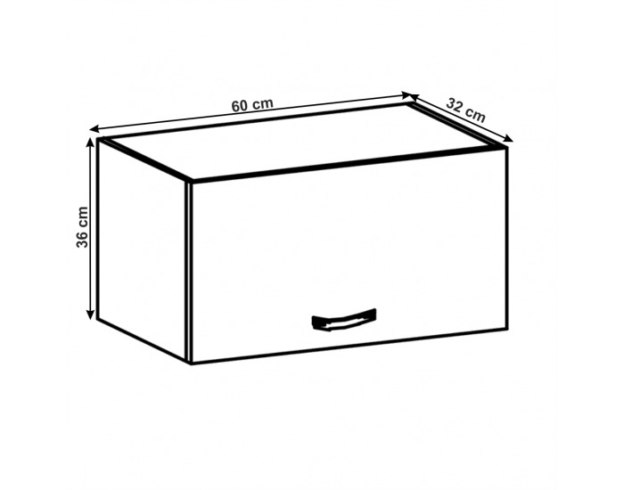 Horná kuchynská skrinka Layla G60KN - biela / sivá matná