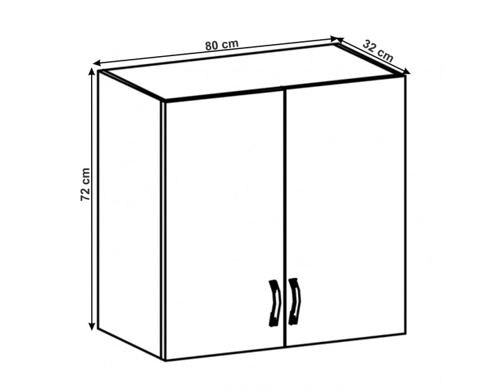 Horná kuchynská skrinka Layla G80 - biela / sivá matná