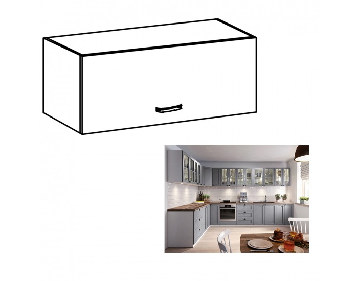 Horná kuchynská skrinka Layla G80K - biela / sivá matná