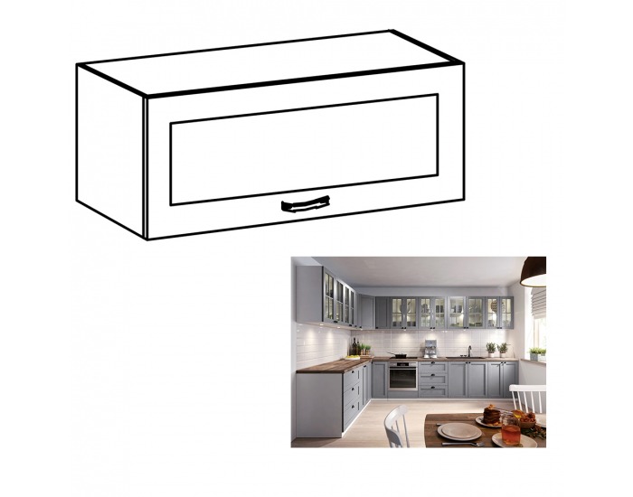 Horná kuchynská skrinka Layla G80KS - biela / sivá matná