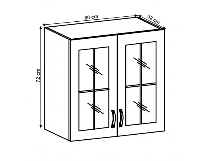 Horná kuchynská skrinka Layla G80S - biela / sivá matná