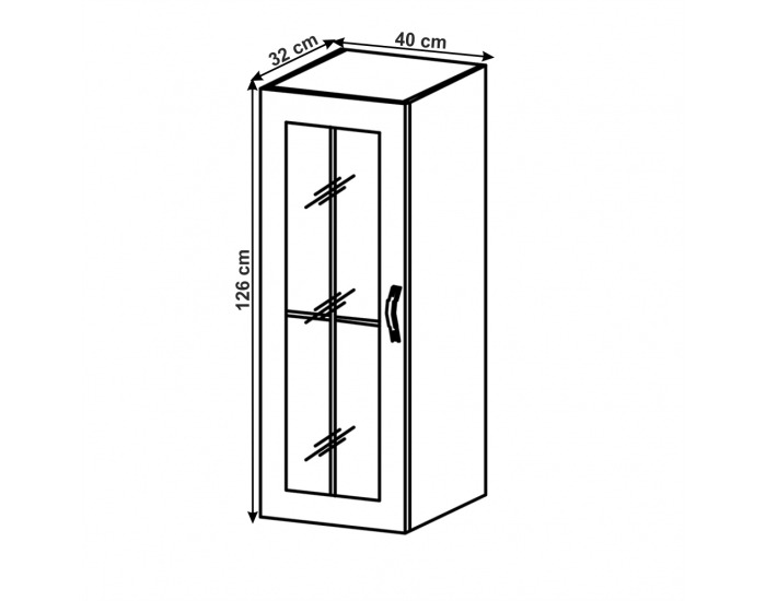 Horná kuchynská skrinka Layla W40S L - biela / sivá matná