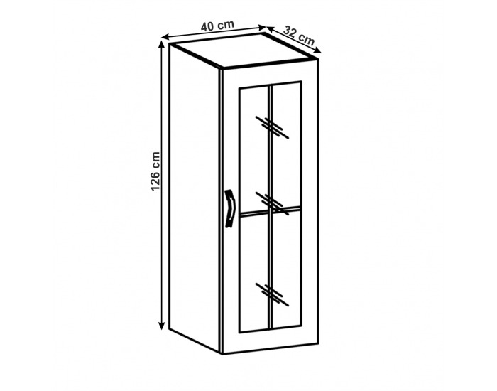 Horná kuchynská skrinka Layla W40S P - biela / sivá matná