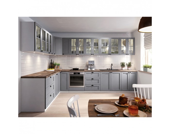 Horná kuchynská skrinka Layla W40S P - biela / sivá matná