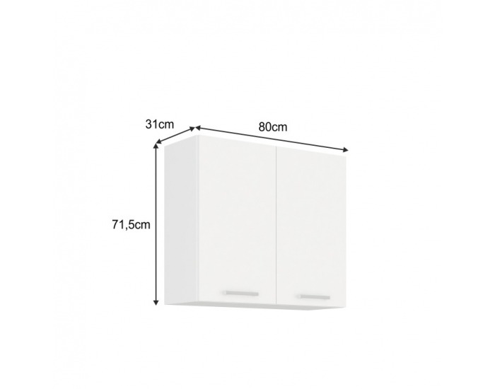 Horná kuchynská skrinka Split 80 G-72 2F - biela