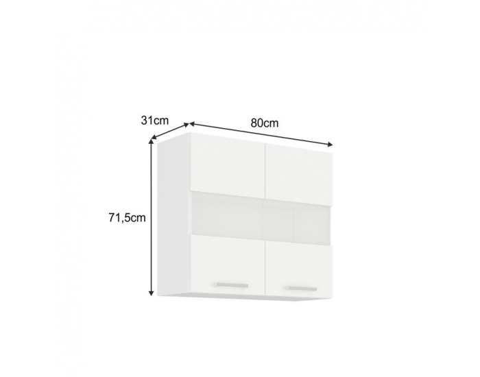 Horná kuchynská skrinka Split 80 GS-72 2F - biela