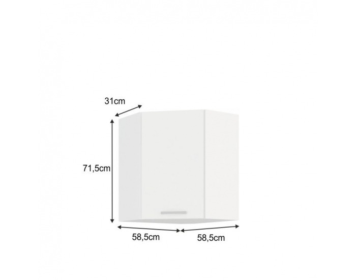 Horná rohová kuchynská skrinka Split 58x58 GN-72 1F - biela