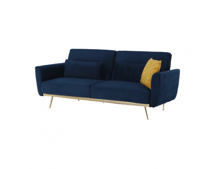 Rozkladacia pohovka Horsta - kráľovská modrá (Velvet) / zlatá