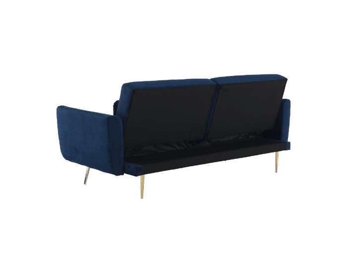 Rozkladacia pohovka Horsta - kráľovská modrá (Velvet) / zlatá