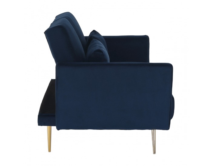 Rozkladacia pohovka Horsta - kráľovská modrá (Velvet) / zlatá