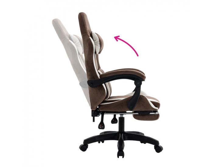 Herné kreslo Hospo - hnedá / biela