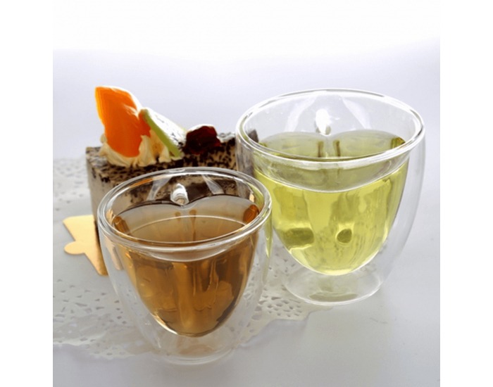 Termo šálka s podšálkou (2 ks) Hotcool Typ 5 150 ml - priehľadná