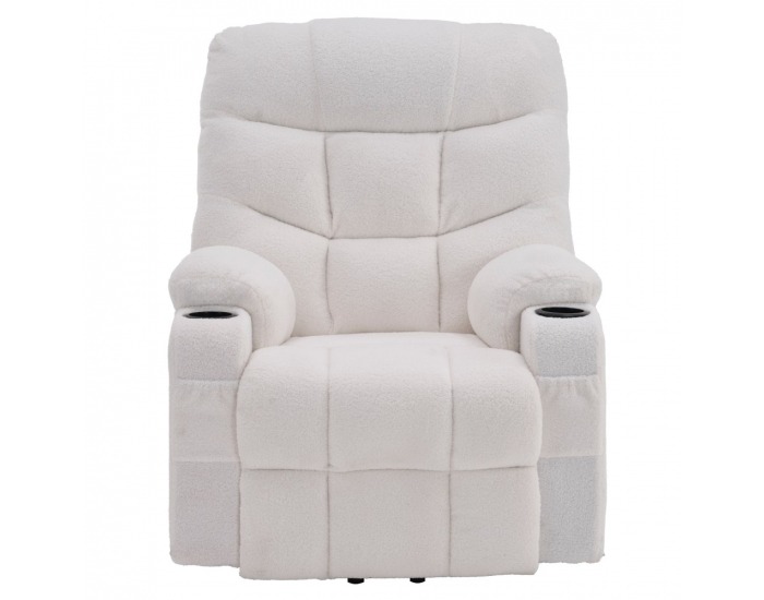 Masážne polohovacie kreslo Hudson - biela