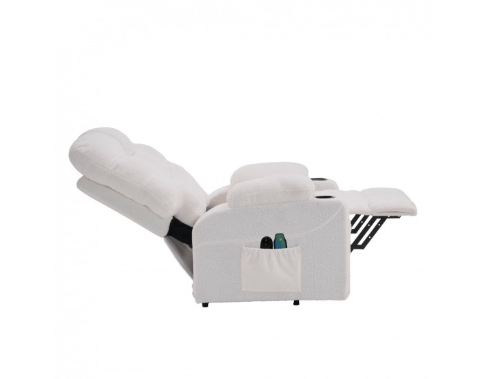 Masážne polohovacie kreslo Hudson - biela