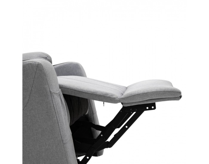 Masážne polohovacie kreslo Hudson - svetlosivá