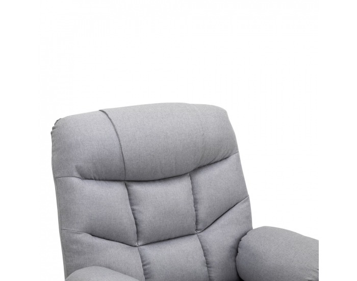 Masážne polohovacie kreslo Hudson - svetlosivá