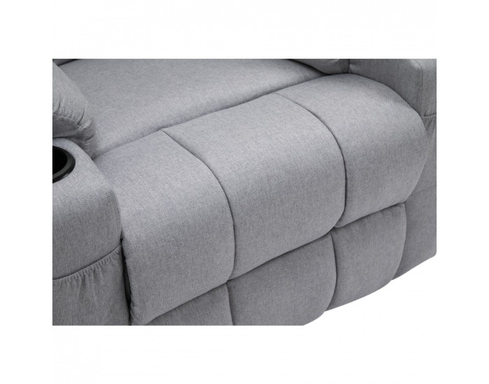 Masážne polohovacie kreslo Hudson - svetlosivá