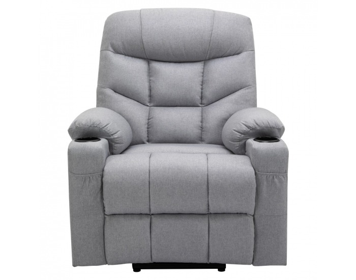 Masážne polohovacie kreslo Hudson - svetlosivá