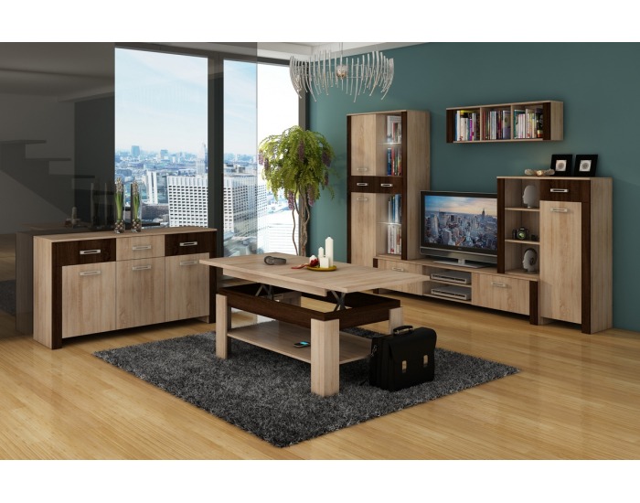 Komoda Hugo HUG-03 - sonoma svetlá / sonoma tmavá