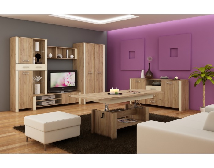 Komoda Hugo HUG-02 - craft zlatý / krémová