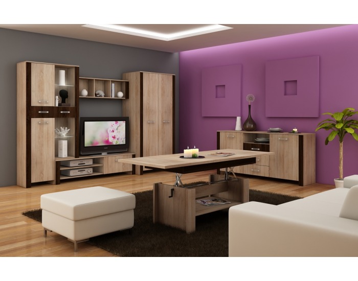 Komoda Hugo HUG-03 - sonoma svetlá / sonoma tmavá