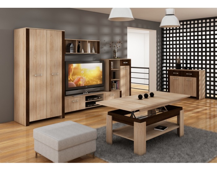 Komoda Hugo HUG-03 - sonoma svetlá / sonoma tmavá