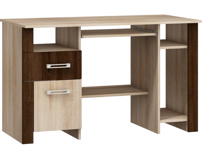 PC stôl Hugo HUG-01 - sonoma svetlá / sonoma tmavá