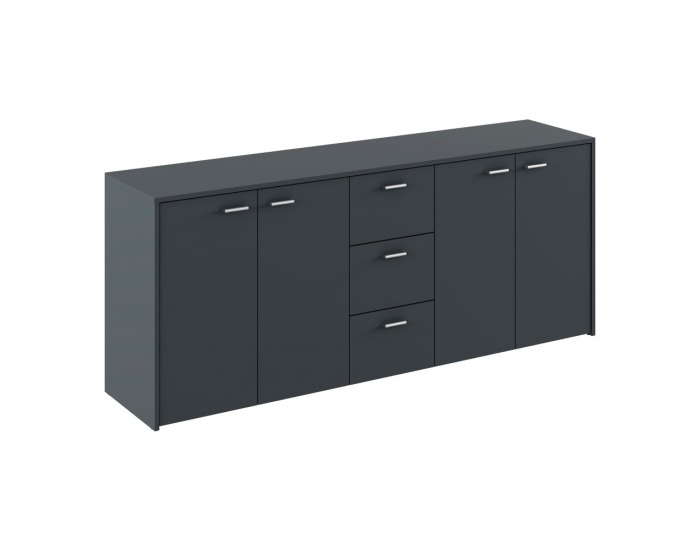 Štvordverová komoda so zásuvkami Hugos 180 - grafit
