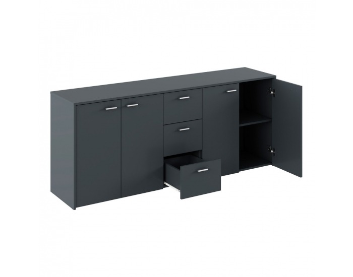Štvordverová komoda so zásuvkami Hugos 180 - grafit