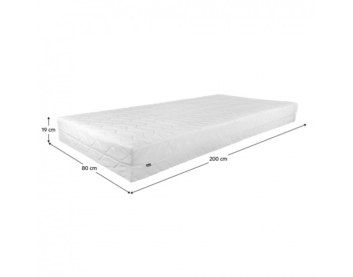 Obojstranný taštičkový matrac Hunty 80x200 cm - biela