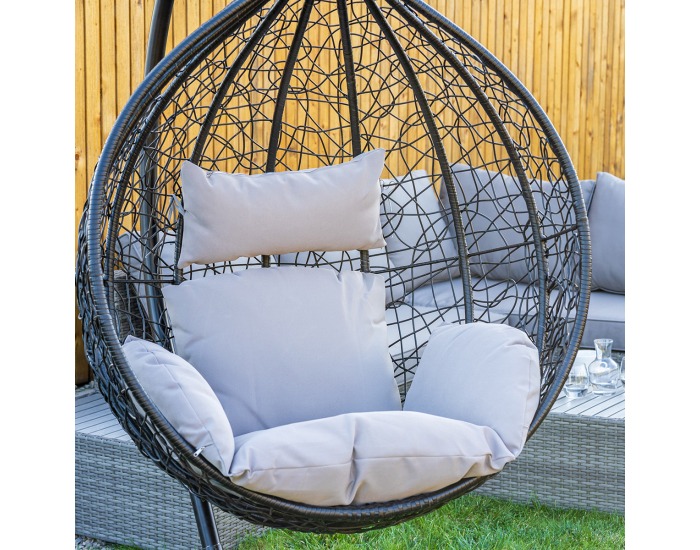 Závesné hojdacie kreslo Ibiza - čierna / sivá