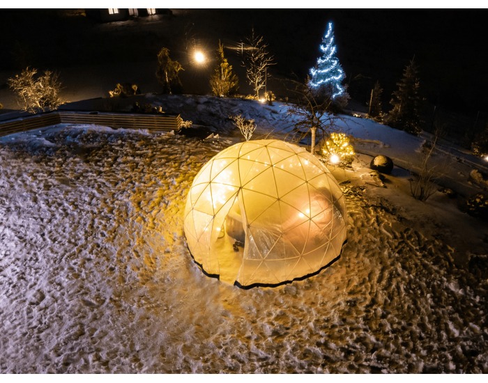 Záhradné iglu Iglu 360x220 cm - priehľadná / biela