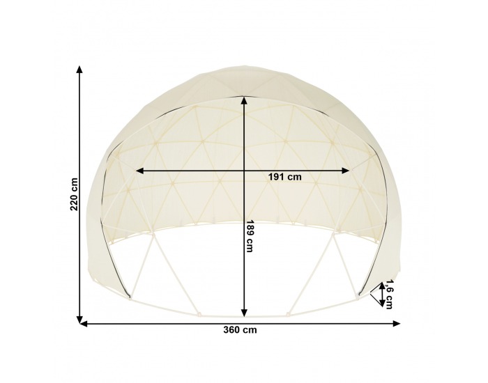 Záhradné iglu Iglu 360x220 cm - priehľadná / biela