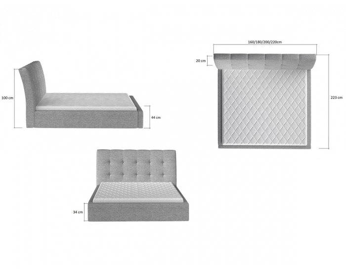 Čalúnená manželská posteľ s roštom Ikaria 160 - žltá