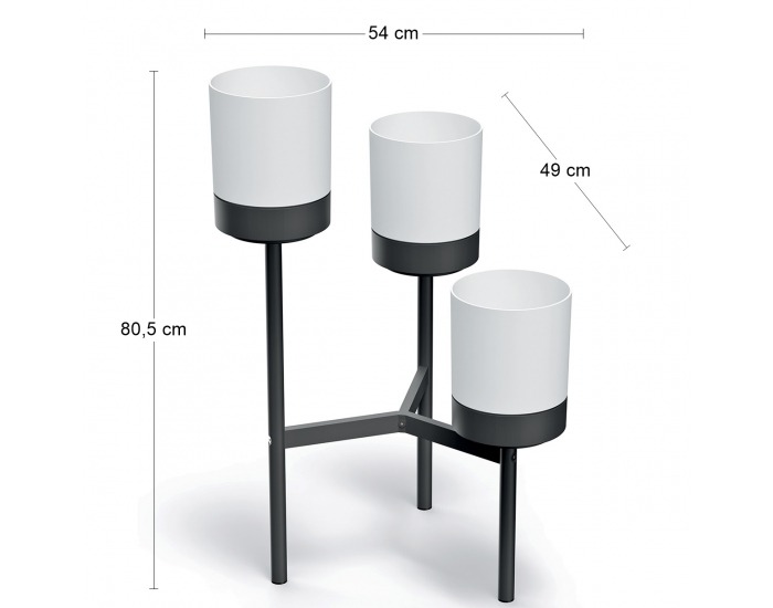 Kvetináč IKD3L - biela / čierna