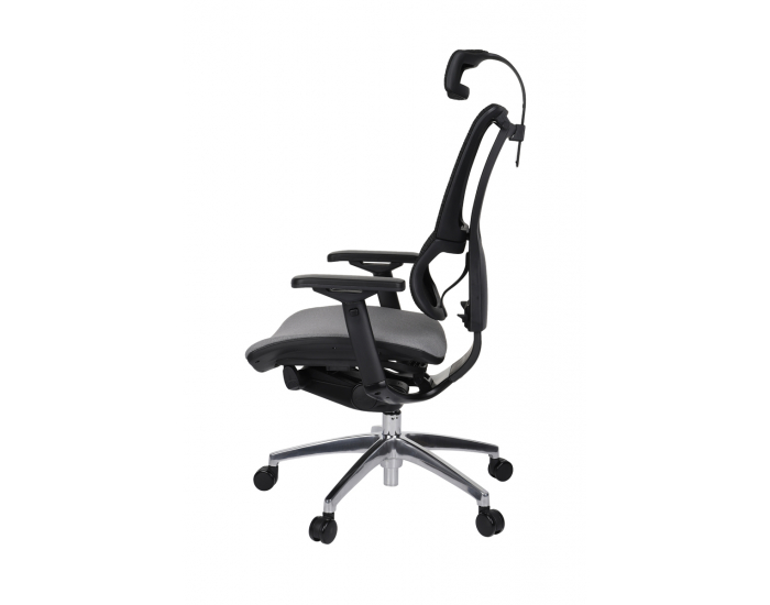 Kancelárska stolička s podrúčkami Iko Color B - tmavosivá / čierna / chróm