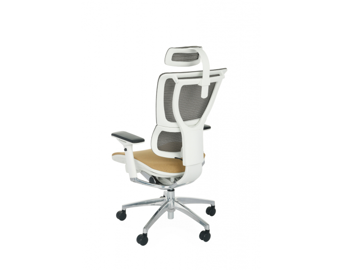 Kancelárska stolička s podrúčkami Iko Color W - svetlohnedá / čierna / biela / chróm